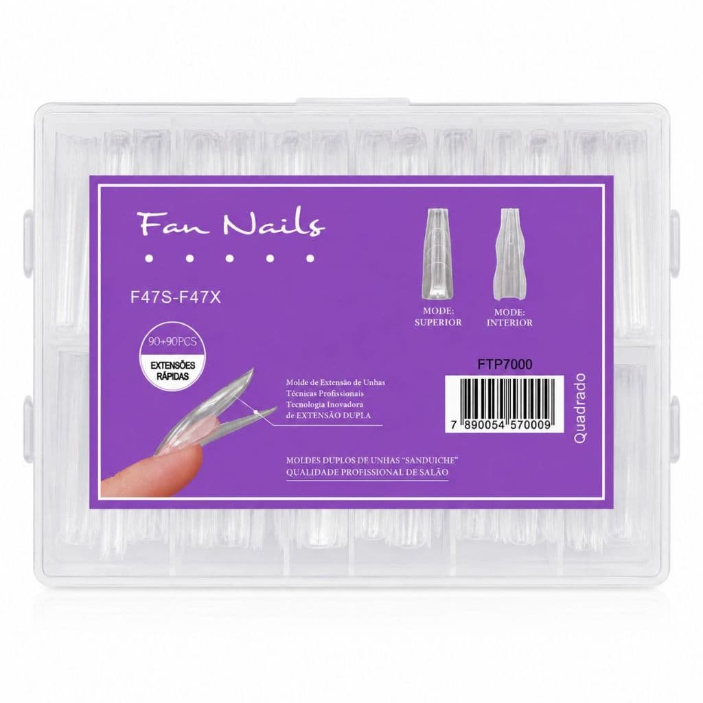 Molde Sanduiche fan nails 180un unhas bailarina quadrada amendoada molde f1 sandwich