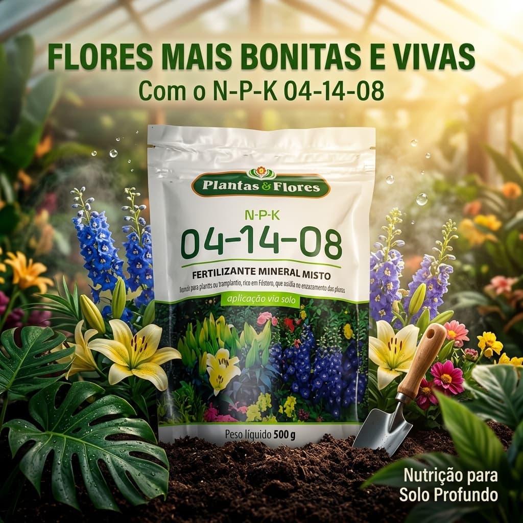 Fertilizante NPK 04-14-08 500g Granulado Plantas e Flores Adubo Sólido Mineral Misto