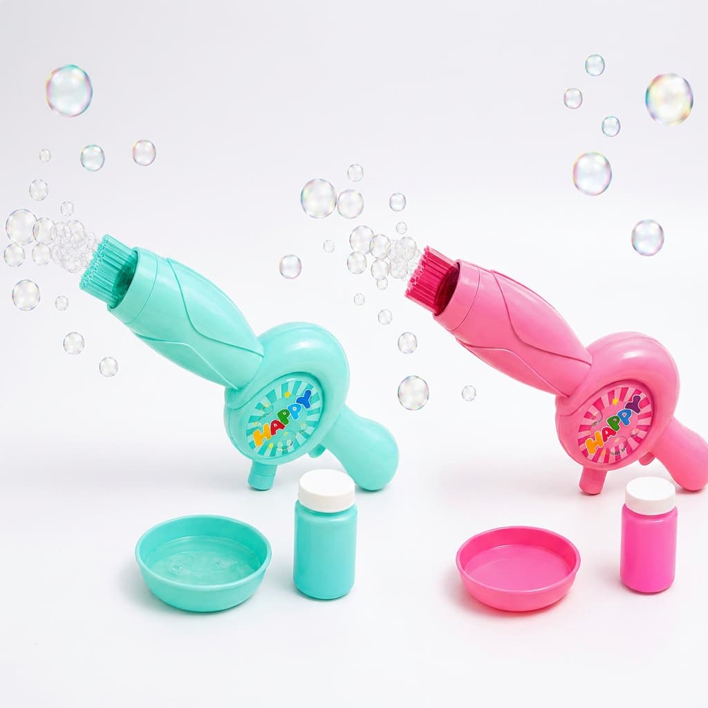 Lança Bolha De Sabão Automático Infantil Azul Ou Rosa Metralhadora De Brinquedo Toy