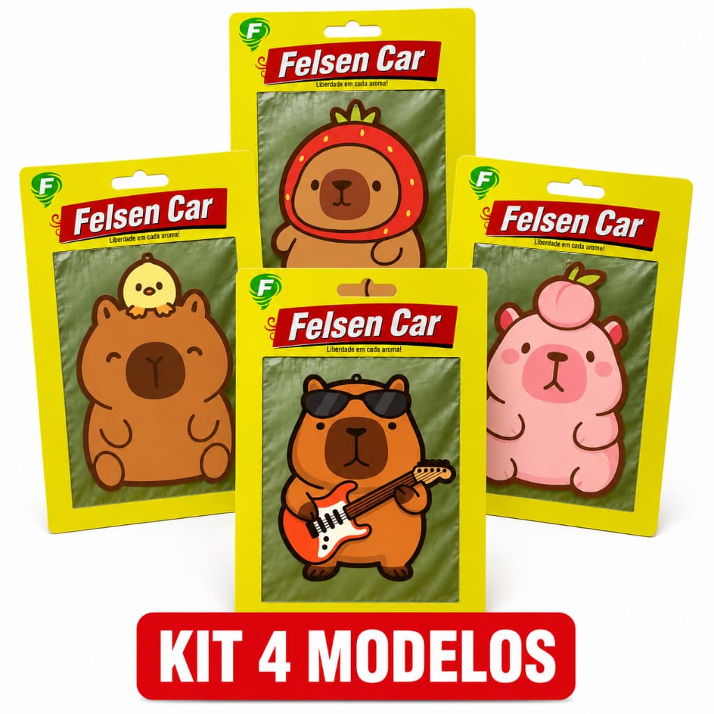 4x Aromatizante para Carro Capivara Capivala Cheirinho Automotivo Kwai Fofo Odorizador ( Tipo Little Trees )