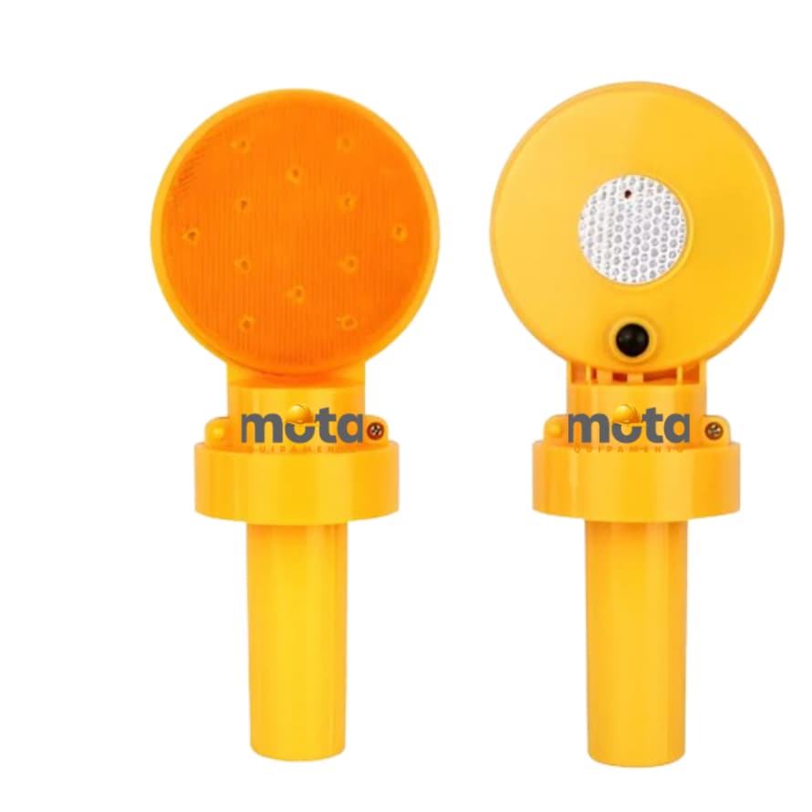 1 Sinalizador Viário Cone Mini Led 12 Com Fotocélula