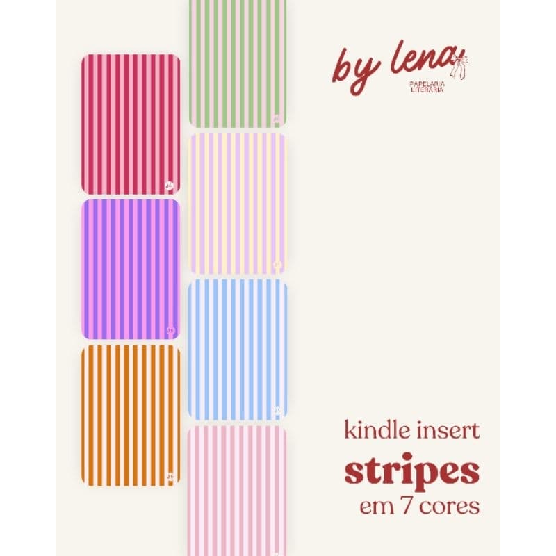 Kindle insert Kindle card Decoração para Kindle Leitor Digital Bookstan Stripes Linhas Listrado