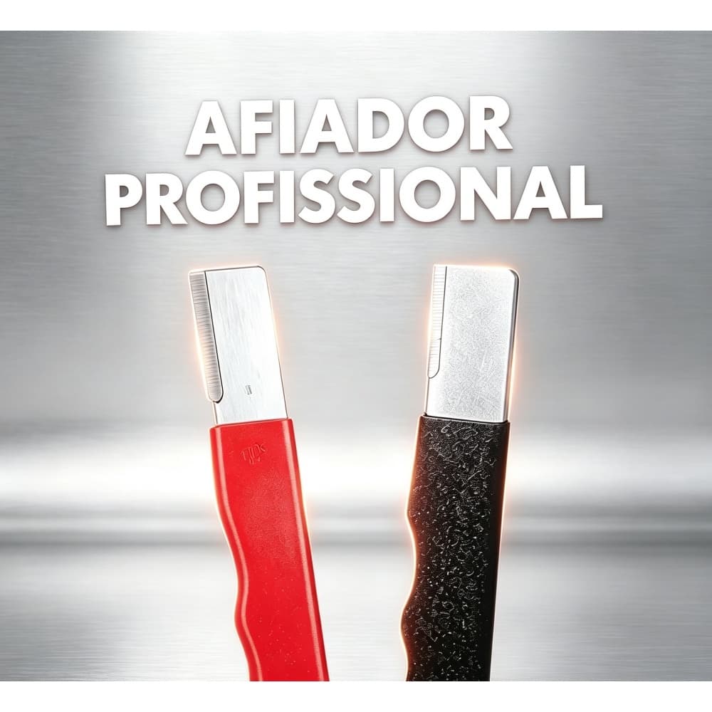 Afiador Profissional de Facas Aço Tungstênio Pedra Diamantada Cabo Antiderrapante Eficiência Afiação Rápida