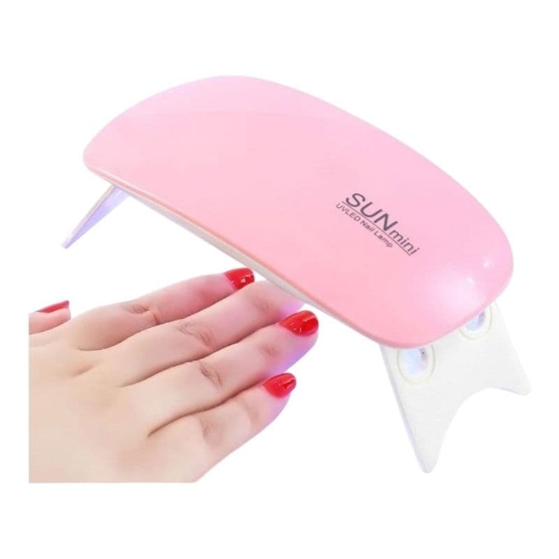 Mini Cabine Secagem Unha SUNmini Led/Uv 6W Rosa Fan Nails