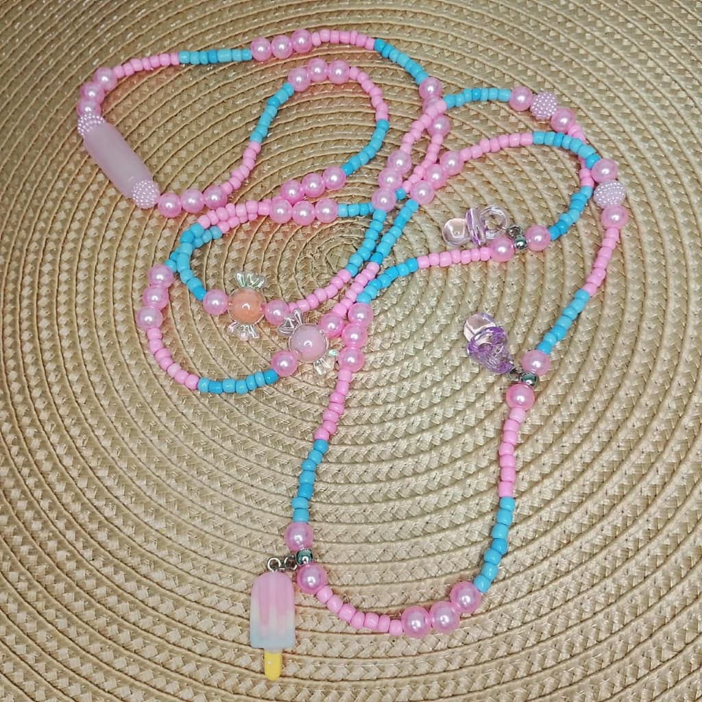 📿Guia Colar Erês (Cosme e Damião) | Rosa e Azul Picolé | Umbanda | Guia Religiosa Premium | Ritas do Axé