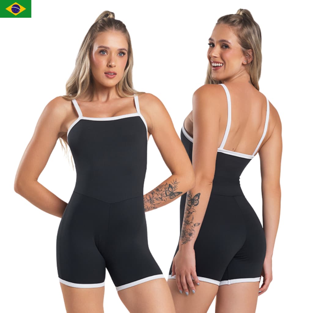 Macaquinho Fitness Feminino Academia Treino Roupa Esportiva Confortável
