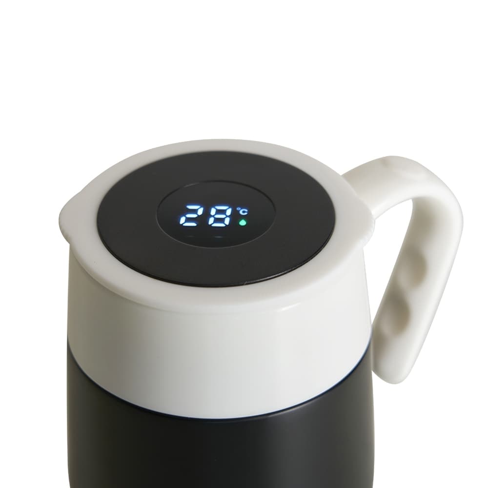Caneca Copo Térmico Inox 500mL Com Display LED Mostra a Temperatura Bebidas Quentes Frias Duração Até 6h Chá Café Sucos