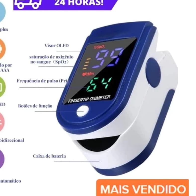 Lk87 Oxímetro de Dedo Digital Portátil Com Led Top