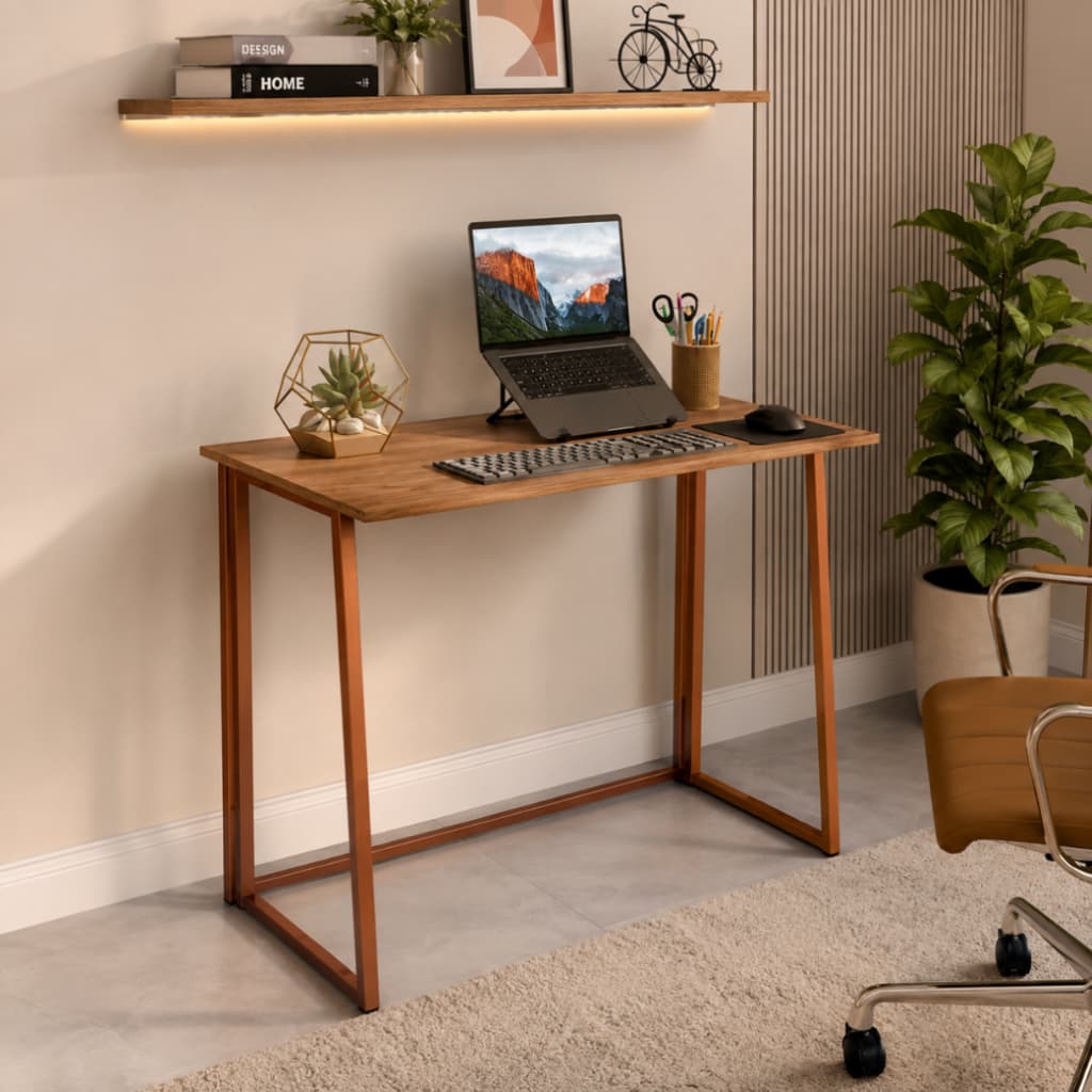 Mesa Escrivaninha Dobrável Articulada Para Escritório Notebook Home Office Estudo Trabalho Compacta