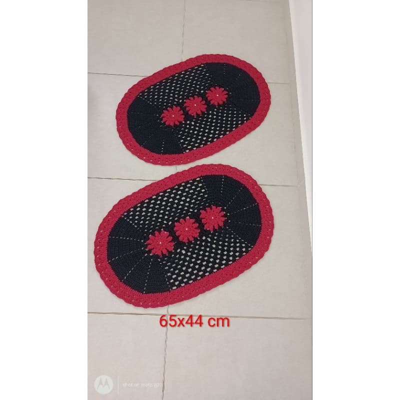 kit de tapete em crochê 2 unidades jogo de tapete conjunto cozinha sala quarto par de tapete