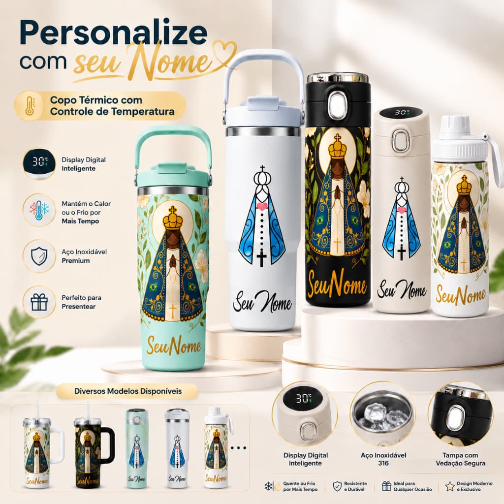 Nome Personalizado Maria Bela | Copo Térmico Inox 1200ml Grande Capacidade | Com Canudo Portátil Ideal para Presente