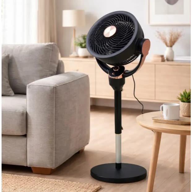 Ventilador de Chão 28cm 127V 3 Pás Potente 80W Circulador de Ar Preto
