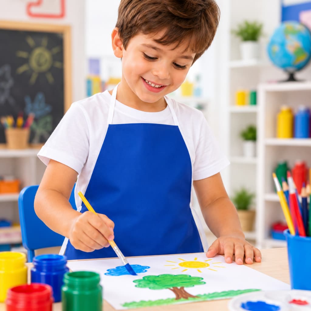 Avental  Pequeno Infantil  Para atividade Escolar Proteção Emborrachado