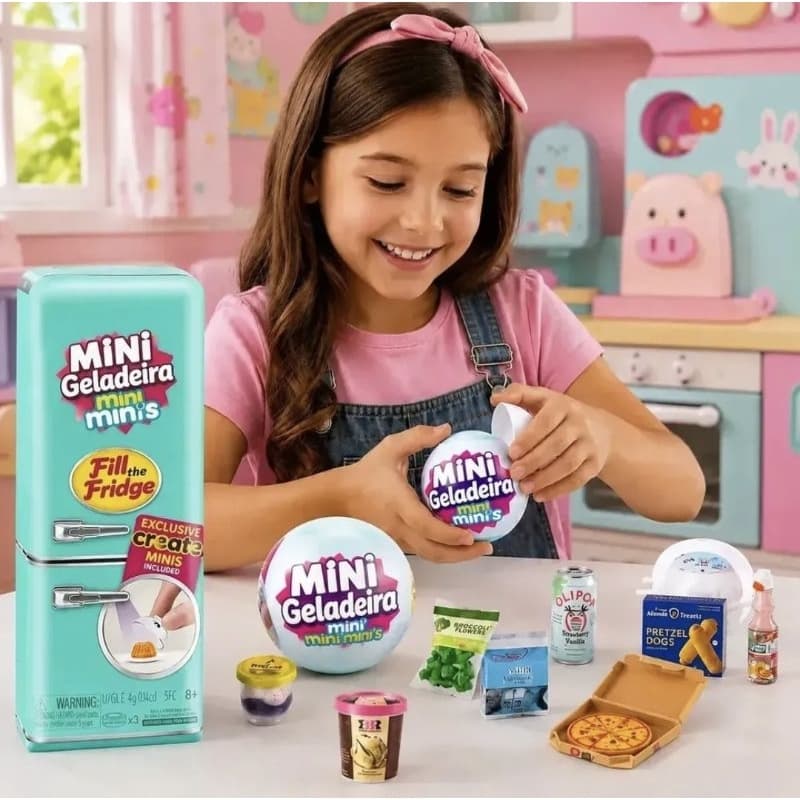 Mini Geladeira Resina DIY com Luz UV