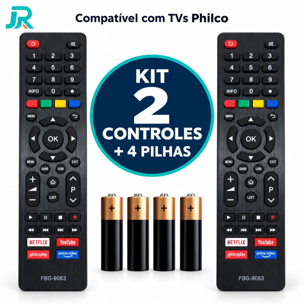 Controle Remoto Compatível com TV Philco Smart Netflix YouTube Globoplay Prime Video