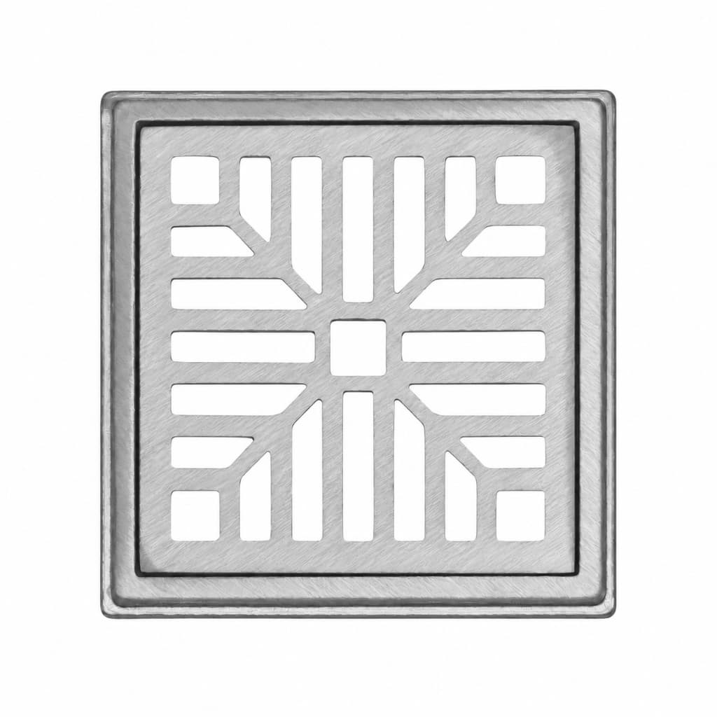 Ralo Grelha Quadrada 20x20 AC Grelhas  Alumínio Externo Escovado