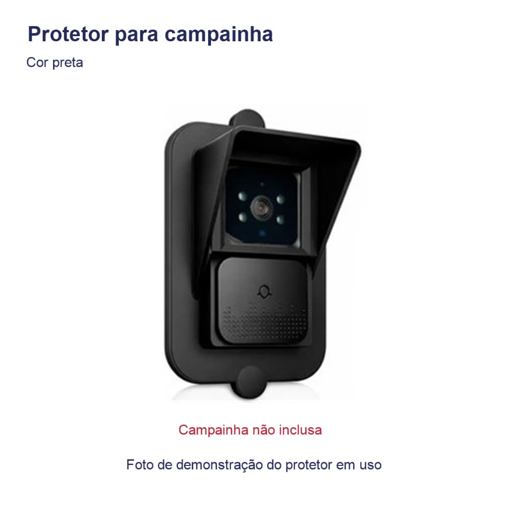 Protetor Anti Furto Para Campainha Video Porteiro Doorbell Preta