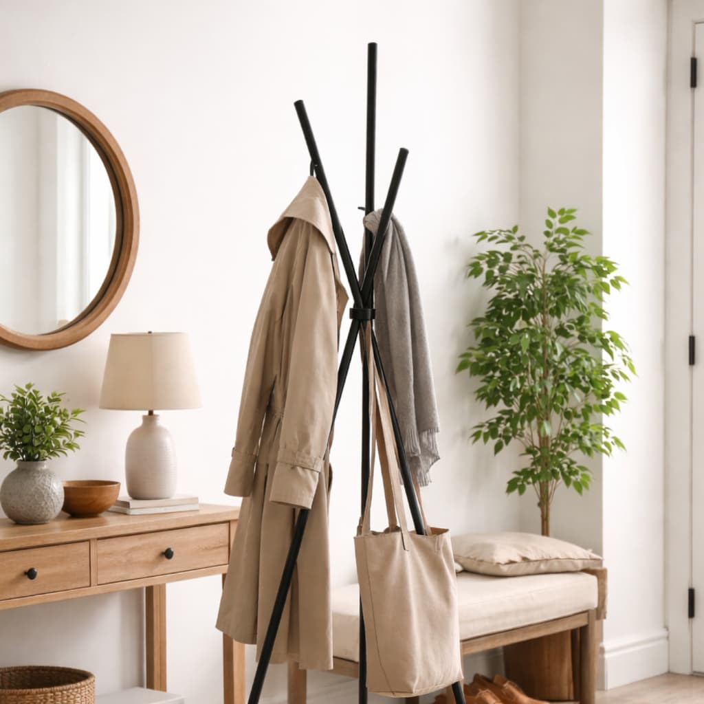 Cabideiro de chão Gizé Pratico Decorativo Luxo preto 170cm