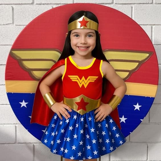 Fantasia infantil liga da justiça Mulher Maravilha Apronta entrega