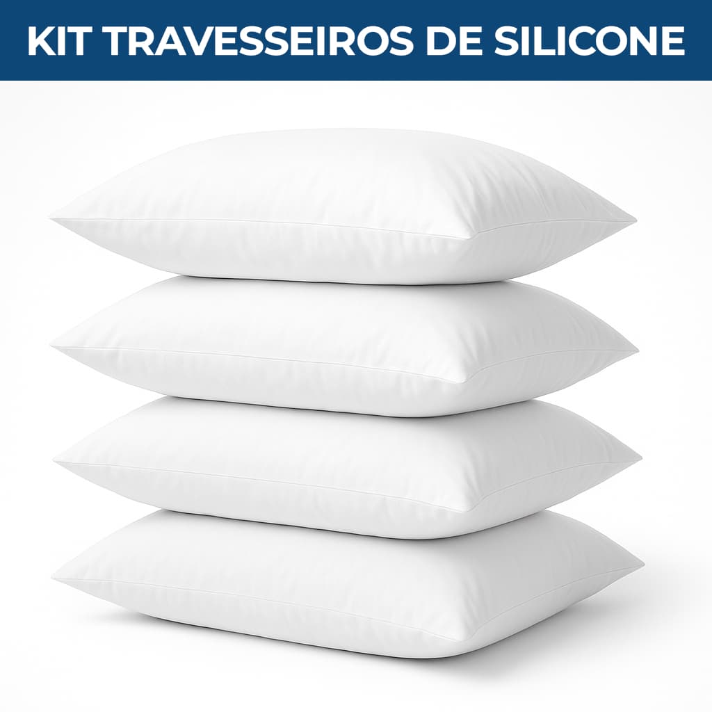 Kit 2 Ou 4 Un Travesseiro Pluma De Ganso Macio 70cm X 50cm Confortável Antialérgico