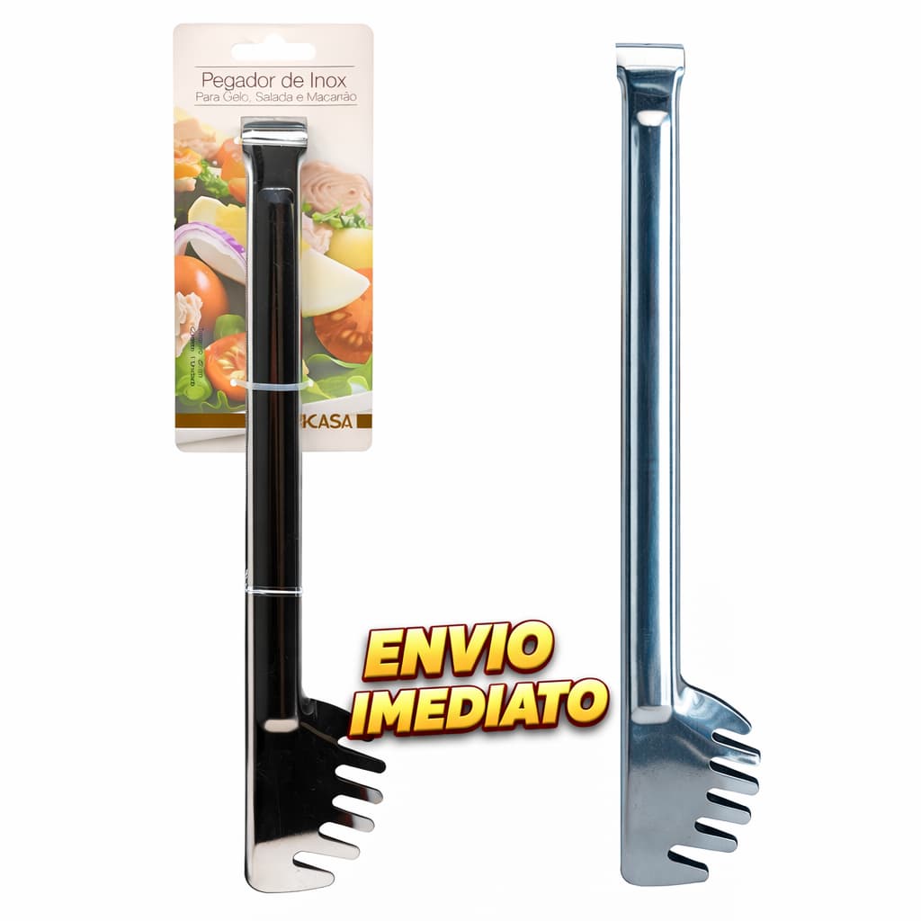 KIT 2 Pegador Inox 29cm Multiuso Cozinha Profissional Para Massa Salada e Gelo Premium