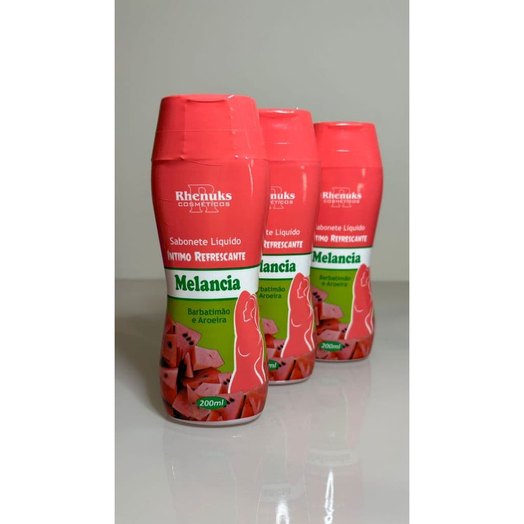 Kit 2 ou 3 Sabonete Íntimo Rhenuks Melancia 200ml Refrescante Barbatimão Aroeira