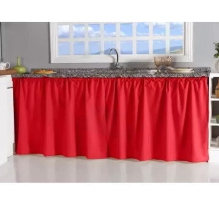 Cortina De Pia 1,50X0,80 Para Cozinha Tecido Oxford Decoração de Cozinha
