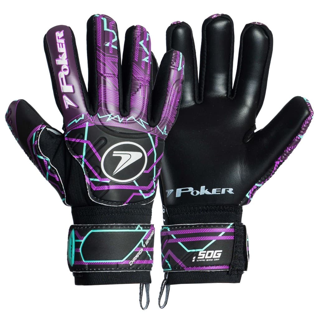 Luva de Goleiro Poker Champion 9 Multiterreno Semi Profissional + Personalização Grátis