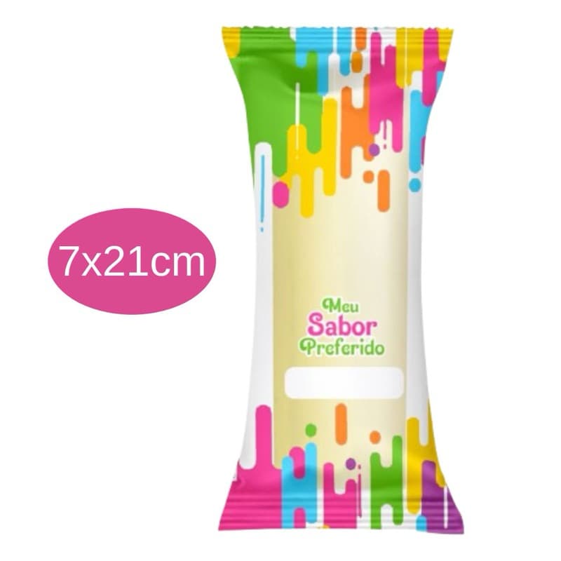 Embalagem Higiênica Geladinho 7x21cm Sacolé Dindin Chup-chup Multicor Escolha a Qtde