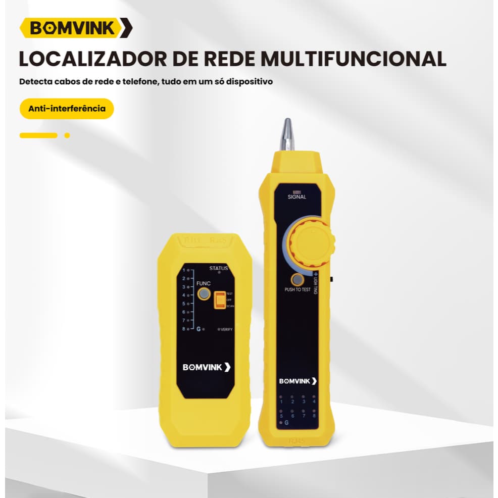 Localizador de Cabos de Rede e Telefone RJ45 RJ11 Multifuncional