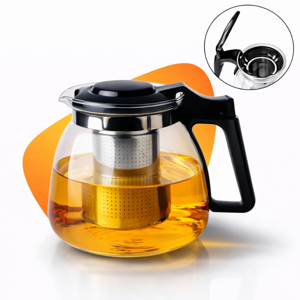 Chaleira Bule De Vidro Borossilicato Com Infusor Inox 350ml Chá Gourmet