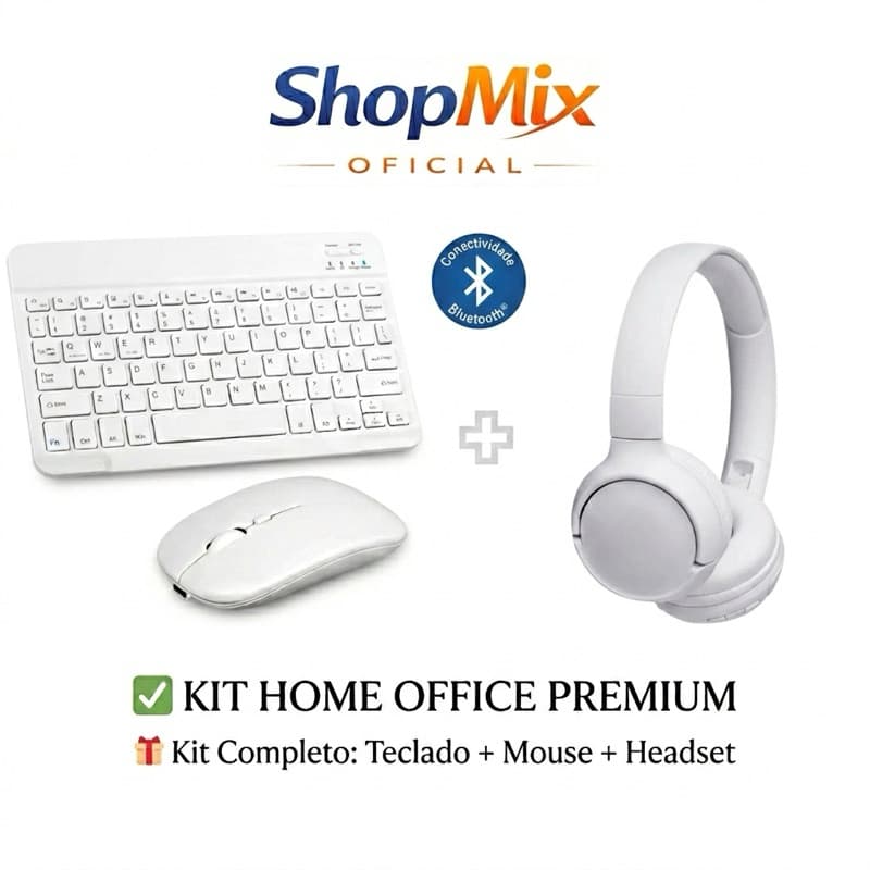 Kit Fone de Ouvido Bluetooth Tune 510 + Conjunto Teclado e Mouse Sem Fio