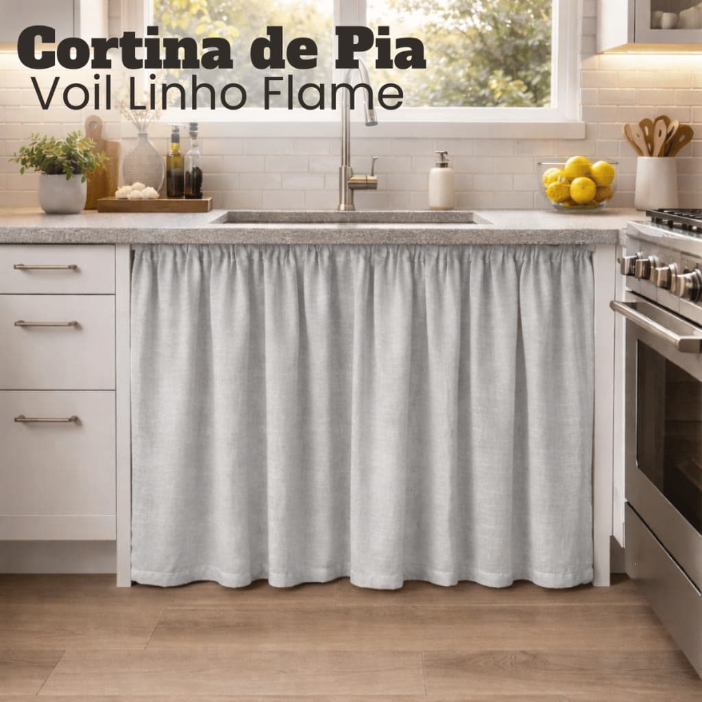 Cortina De Pia Lisa Pequena Uma Parte Casa Popular Tecido Voil Flamê Oculta Bagunça 140 x 080