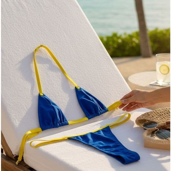 BIQUINI DE FITA DO BRASIL (AZUL E AMARELO)MARQUINHA VARIOS TAMANHOS ATE O 52