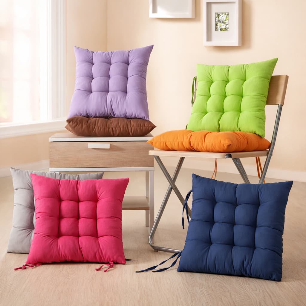 Kit 2 Almofadas para Cadeira Futon 40cm com Amarração Confortável Oxford Assento Cozinha Sala