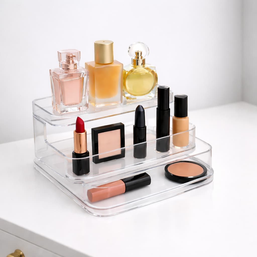 Organizador Acrílico Porta Perfumes Cosméticos 3 Andares Multiuso  Prateleira Porta Maquiagem