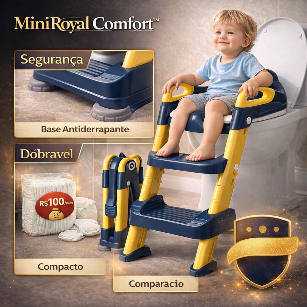 Assento Infantil Redutor Sanitário Confortável Seguro Azul Antiderrapante