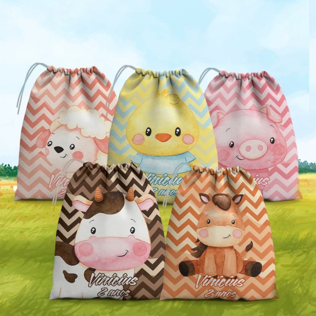 Kit 30 Sacolinhas Surpresas Personalizada 15x20 cm Festa Infantil Nome e Idade