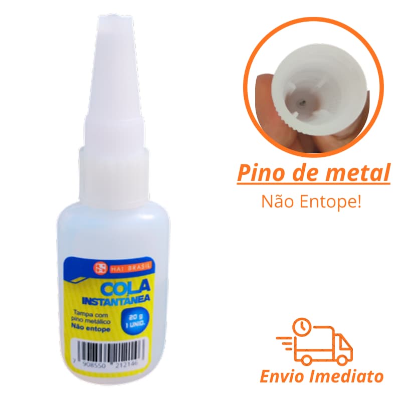 Cola Instantânea tipo Superbonder 20g - Alta Adesão, Multiuso Para Madeira/Plástico/Metal e Borracha