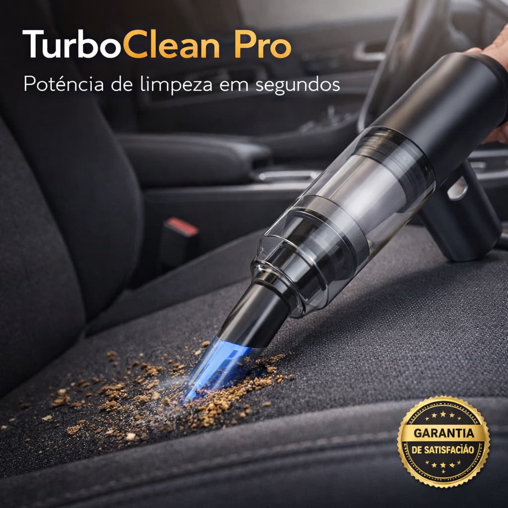 Mini Aspirador Automotivo Portátil TurboClean Pro | Aspirador Sem Fio Recarregável para Carro