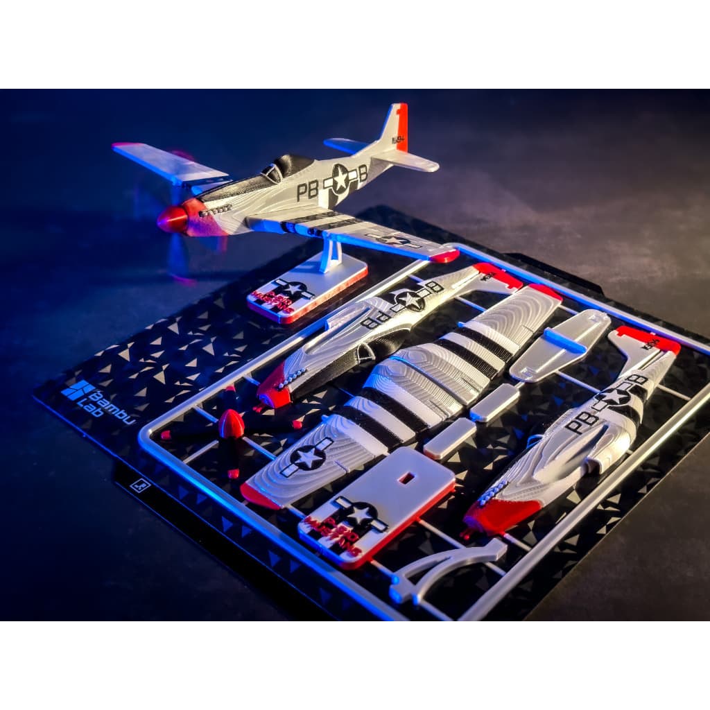 Avião P-51D Mustang WWII para montar | Colecionável Decoração Militar Miniatura 22cm