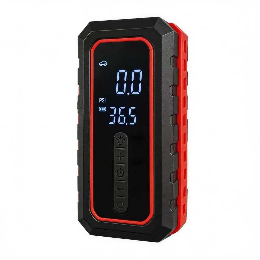 Compressor de Ar Portátil 14.8V Auxiliar de Partida Digital Lanterna LED Bomba de Ar Automotiva para Carro Moto Bici