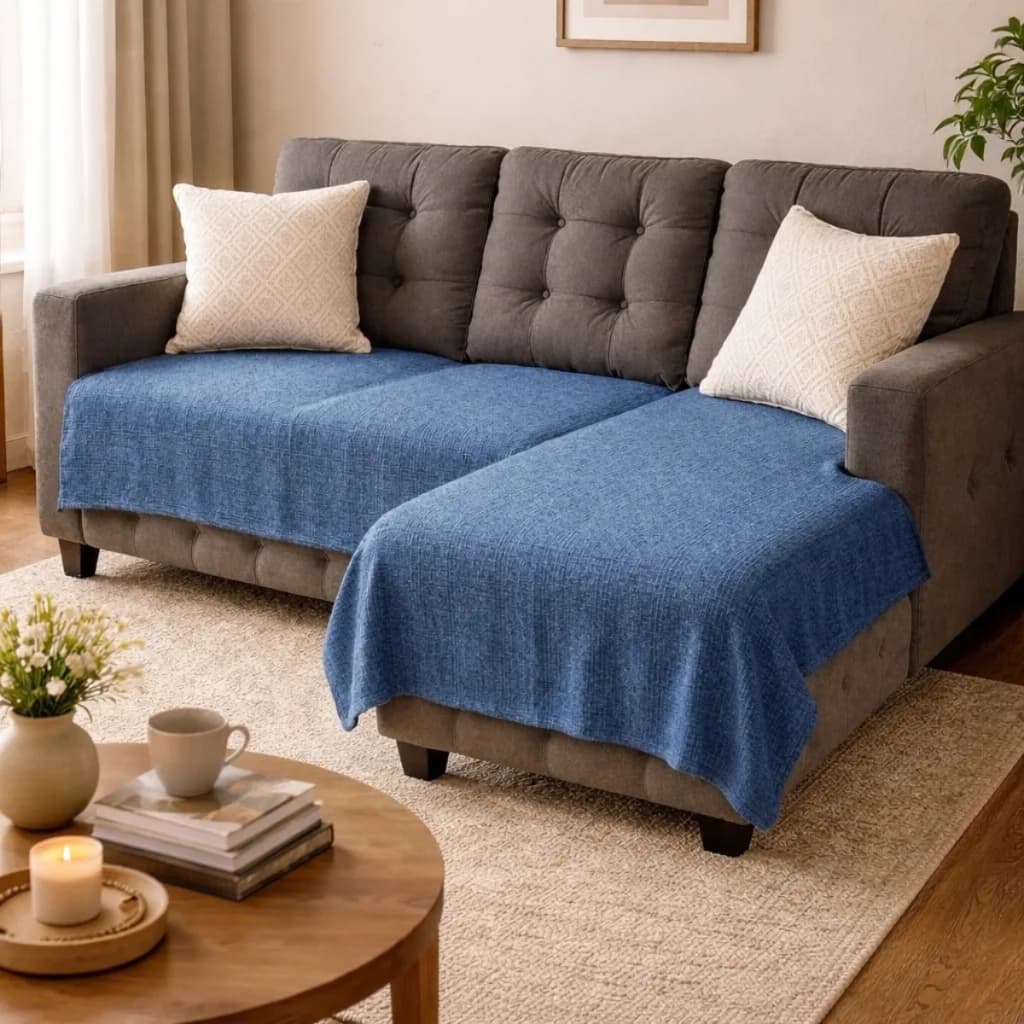 Manta Para Sofá ou Cama Luxo Solteiro 220x160 Capa de Sofá Protetora 100% Algodão Decorativa