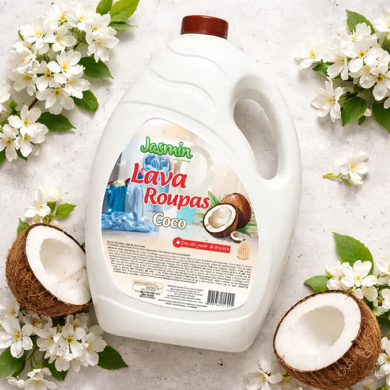 Lava Roupas Jasmin Coco 5LT - alto poder de limpeza e com fragrância irresistível