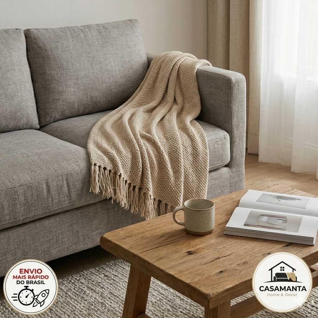 Manta de Sofá 3,00M x 1,80M Extra Macia Ideal Para Sala e Cama e  2,10x1,20