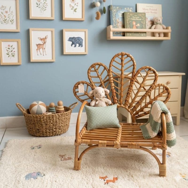 cadeira flor em vime infantil