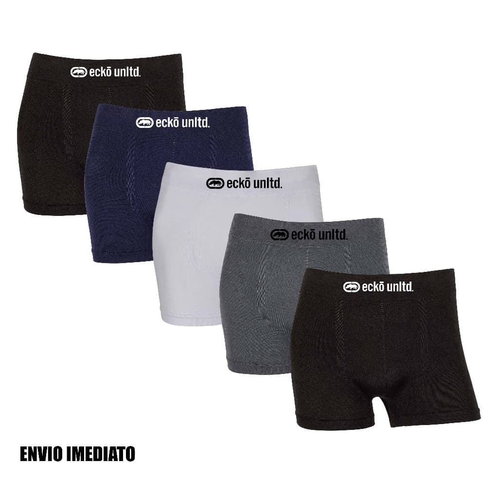 Kit 2 ou 5 cuecas boxer Ecko Originais Microfibra confortáveis Sem Costura