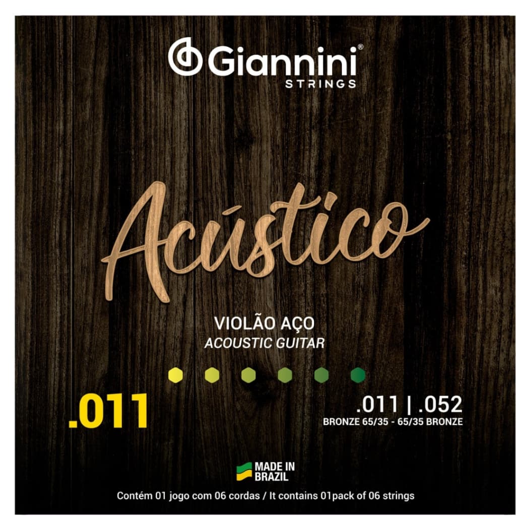Cordas Encordoamento Para Violão Aço Bronze Acústico Gianinni