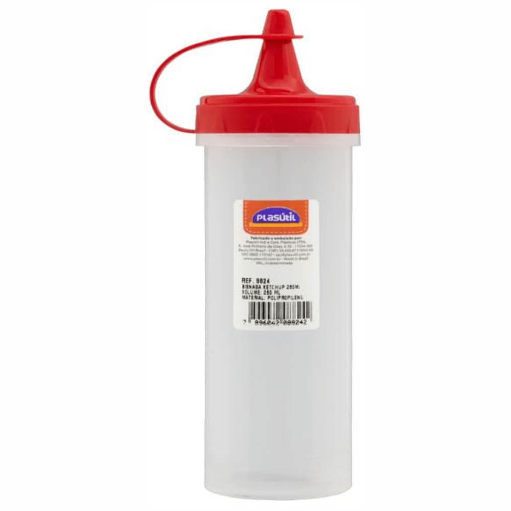 Bisnaga Molho de Katchup Tampa Vermelha 250ml - Plasútil 008824