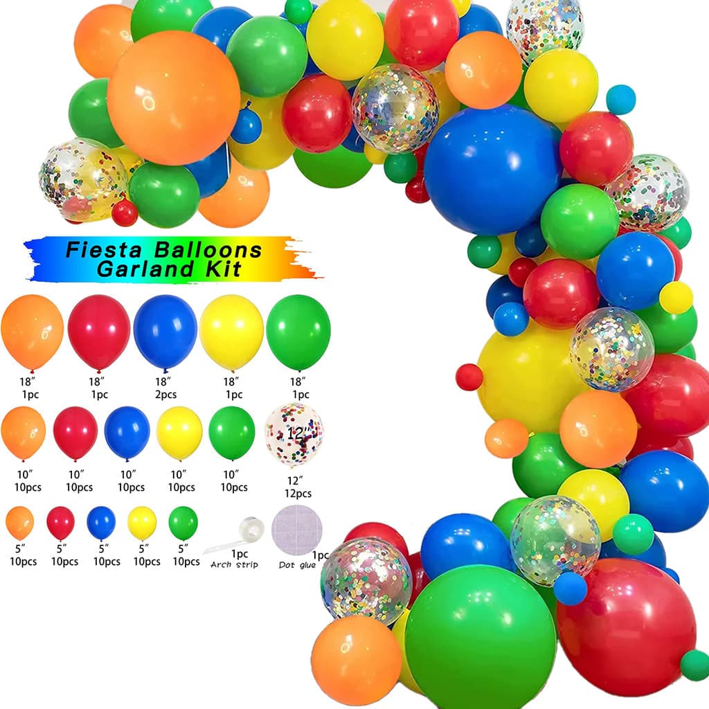 Kit Arco de Balões Desconstruído Colorido 120 Pcs Festa Aniversário Arco-Íris Premium MM-QQ12